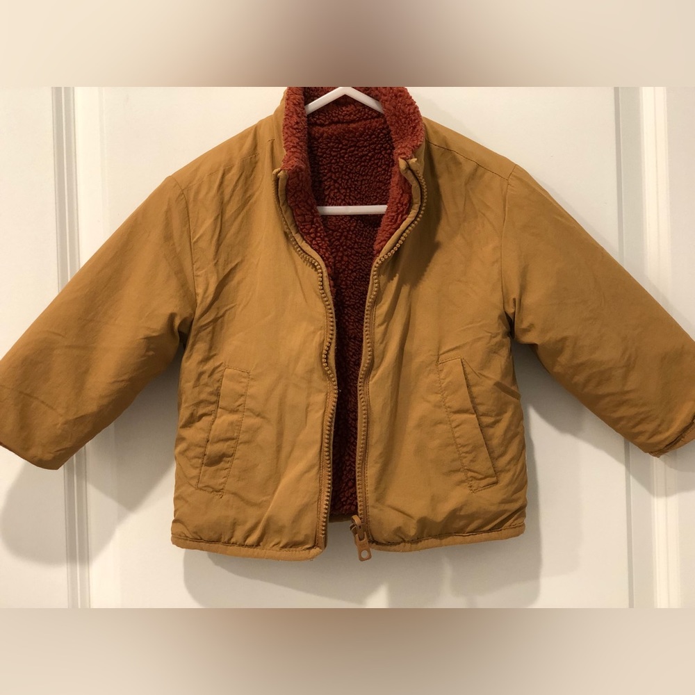 Zara reversible 9-12m fleece coat